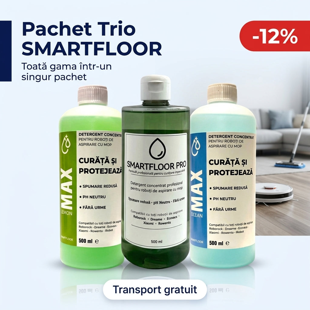 Pachet Trio SMARTFLOOR - SmartFloor PRO, MAX Lemon si MAX Ocean 500ml